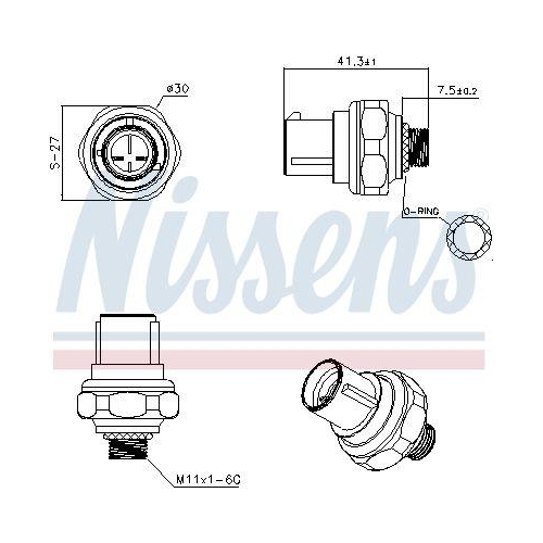NISSENS Druckschalter, Klimaanlage 301078