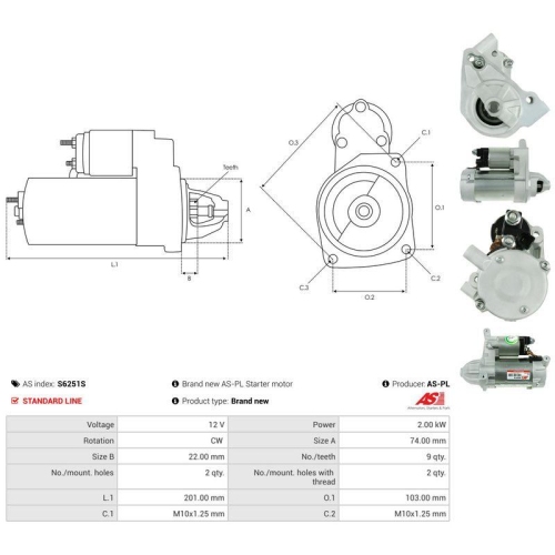 AS-PL Starter AS S6251S
