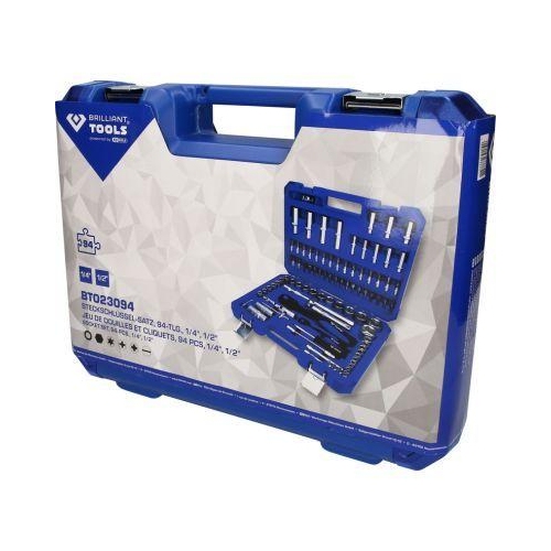 Steckschl&uuml;ssel-Satz, 94-tlg, 1/4 Zoll, 1/2 Zoll BRILLIANT TOOLS BT023094