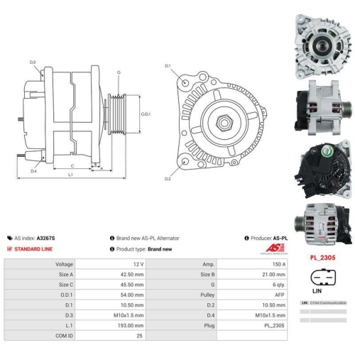 AS-PL Generator AS A3267S