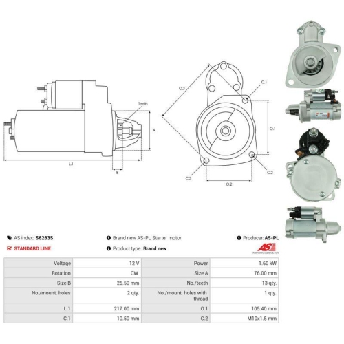 AS-PL Starter AS S6263S