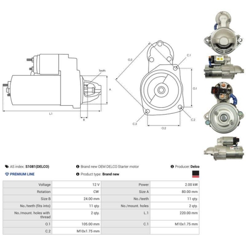 AS-PL Starter Delco S1081(DELCO)