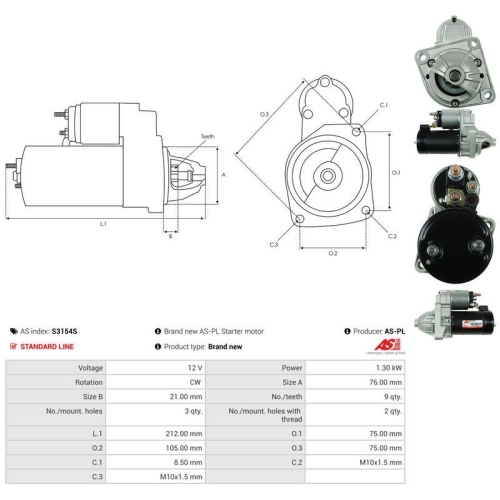AS-PL Starter AS S3154S