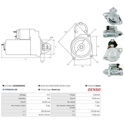 AS-PL Starter Denso S6240(DENSO)