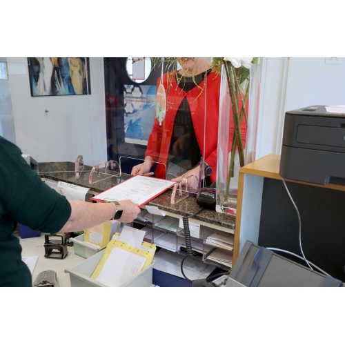 Hygieneschutzwand Acrylglas Transparent, Format 600 x 1.000 mm EICHNER