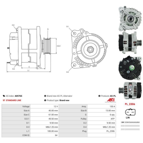 AS-PL Generator AS A0576S