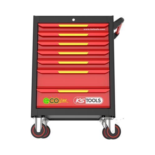 ECOline SCHWARZ/ROT/GELB Werkstattwagen mit 7 Schubladen KS TOOLS 897.1007