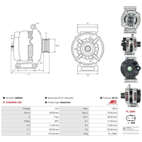 AS-PL Generator AS A0692S