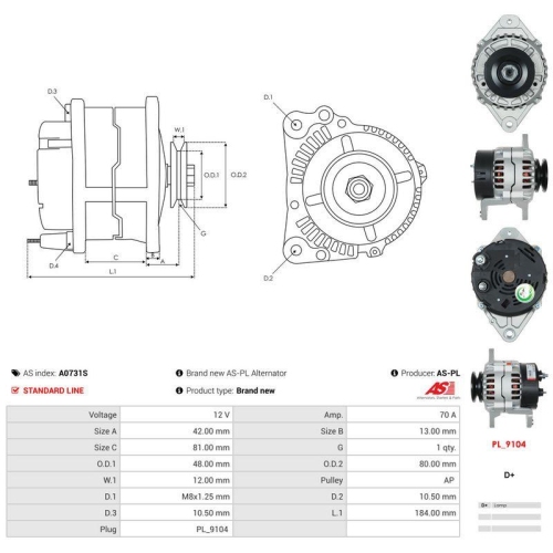AS-PL Generator AS A0731S