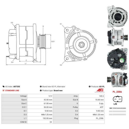 AS-PL Generator AS A0733S