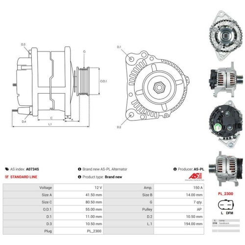 AS-PL Generator AS A0734S