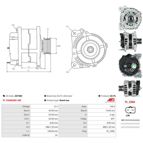 AS-PL Generator AS A0748S
