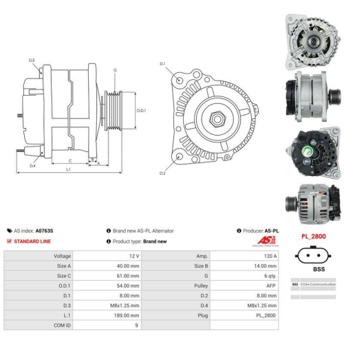 AS-PL Generator AS A0763S
