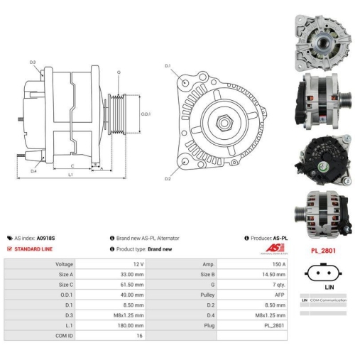 AS-PL Generator AS A0918S