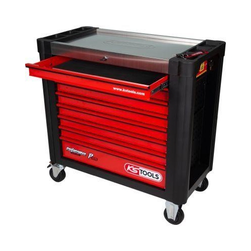 PERFORMANCEplus P25 SCHWARZ/ROT Werkstattwagen mit 8 Schubladen KS TOOLS 8733008
