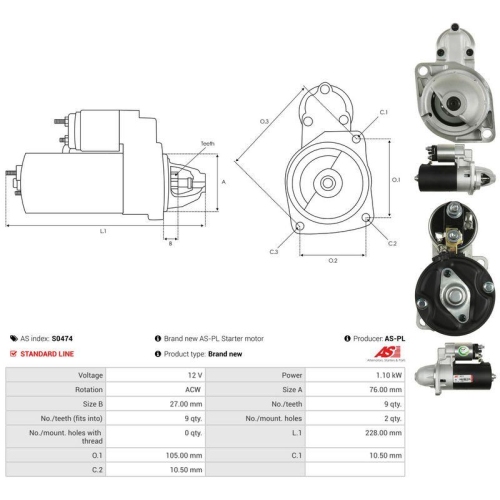 AS-PL Starter AS S0474