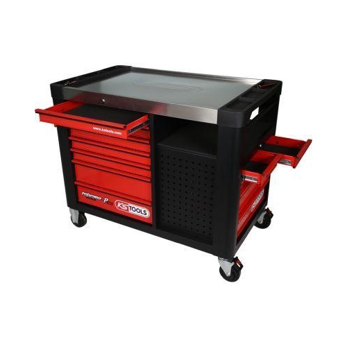PERFORMANCEplus P35 SCHWARZ/ROT Werkstattwagen mit 12 Schubladen 873.5008