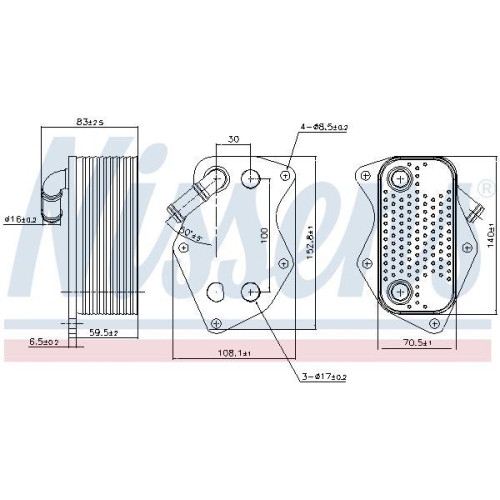 NISSENS Ölkühler, Motoröl 90809