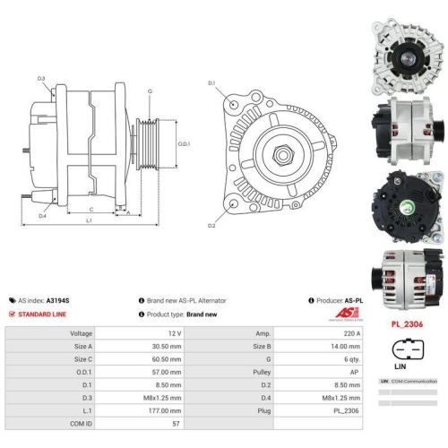 AS-PL Generator AS A3194S