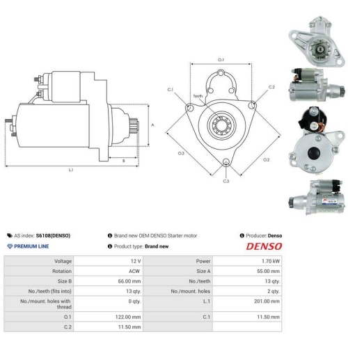 AS-PL Starter Denso S6108(DENSO)