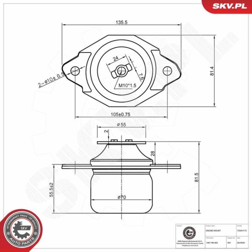 ESEN SKV Lagerung, Motor 75SKV115