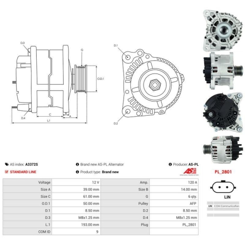 AS-PL Generator AS A3372S