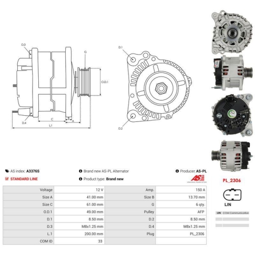AS-PL Generator AS A3376S