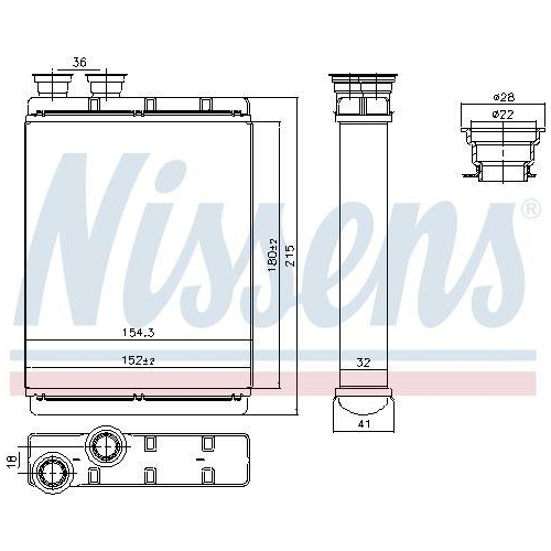 NISSENS W&auml;rmetauscher, Innenraumheizung 707369