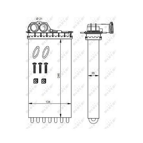 NRF Wärmetauscher, Innenraumheizung EASY FIT 54332