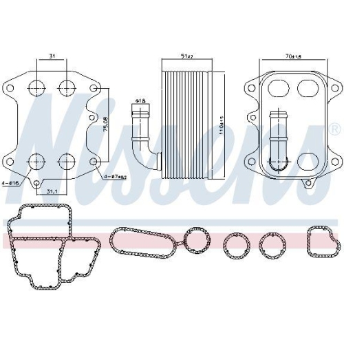 NISSENS Ölkühler, Motoröl ** FIRST FIT ** 91272