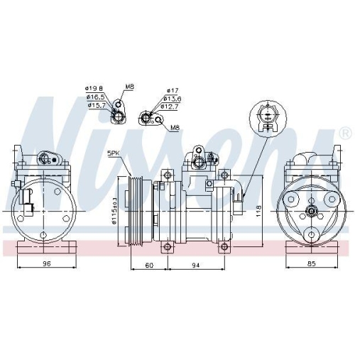 NISSENS Kompressor, Klimaanlage ** FIRST FIT ** 89302
