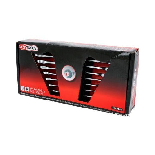 Doppel-Maulschl&uuml;ssel-Satz, 8-tlg, 6x7-20x22mm KS TOOLS 517.0148