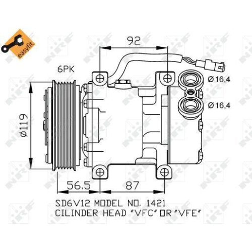 NRF Kompressor, Klimaanlage EASY FIT 32244