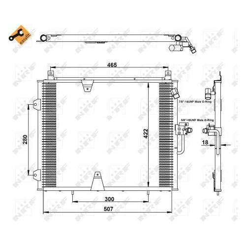 NRF Kondensator, Klimaanlage EASY FIT 35129