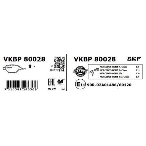 SKF Bremsbelagsatz, Scheibenbremse VKBP 80028
