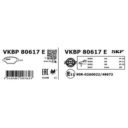 SKF Bremsbelagsatz, Scheibenbremse VKBP 80617 E