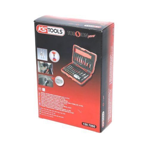 1/4 Zoll + 10 mm Torx- und Innensechskant-Schrauben-Ausdreher-Satz 34-tlg