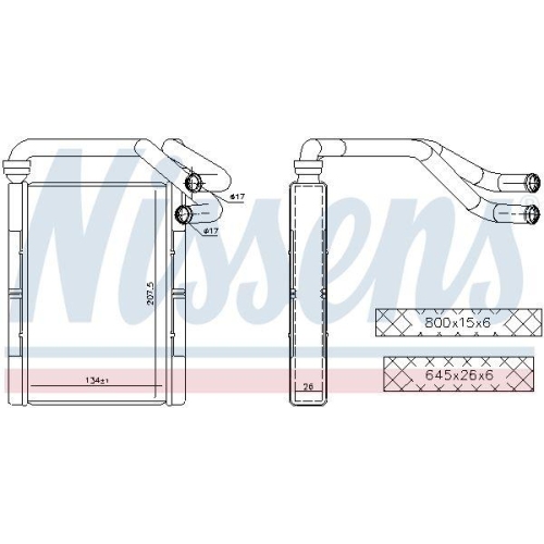 NISSENS Wärmetauscher, Innenraumheizung ** FIRST FIT ** 707093