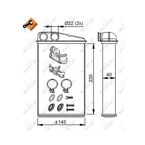 NRF W&auml;rmetauscher, Innenraumheizung EASY FIT 54272