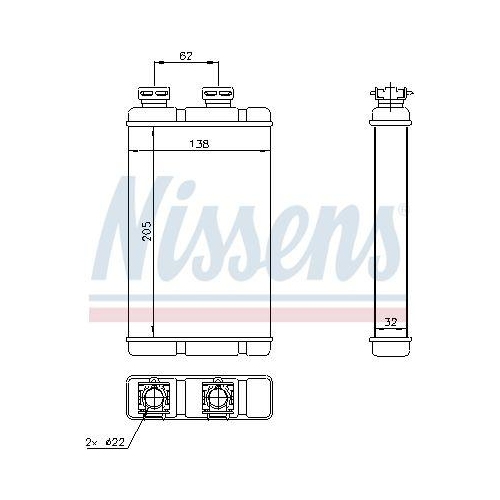 NISSENS W&auml;rmetauscher, Innenraumheizung 70513
