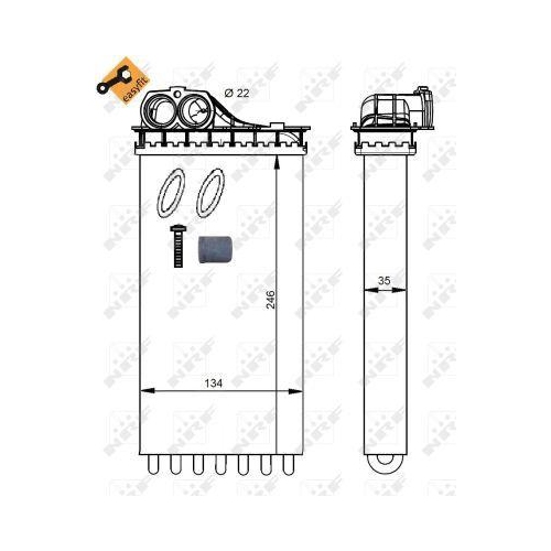 NRF W&auml;rmetauscher, Innenraumheizung EASY FIT 54334