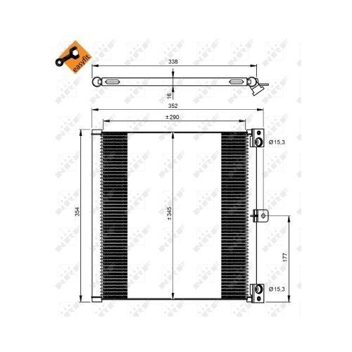 NRF Kondensator, Klimaanlage EASY FIT 350203