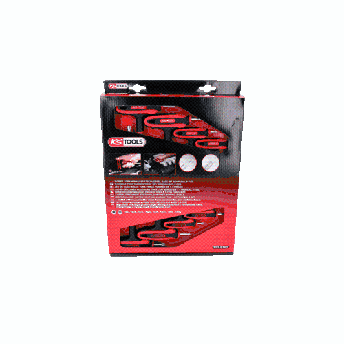 T-Griff-Torx-Winkelstiftschl&uuml;ssel-Satz, 8-tlgBohrung KS TOOLS 151.8165