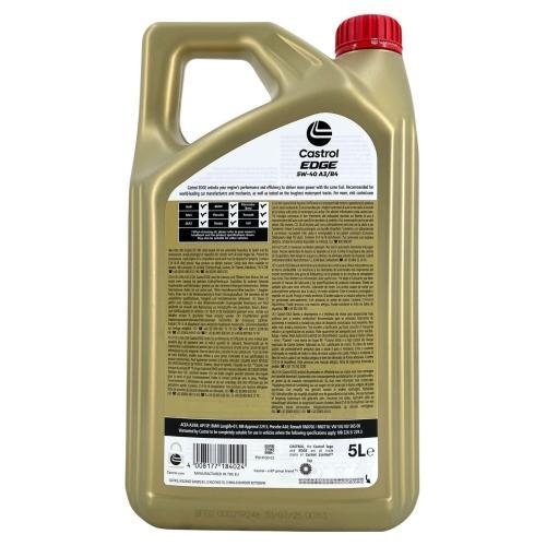 Motor&ouml;l Castrol Edge 5W-40 A3/B4 API SP Mercedes Renault VW BMW 9 Liter 15F719