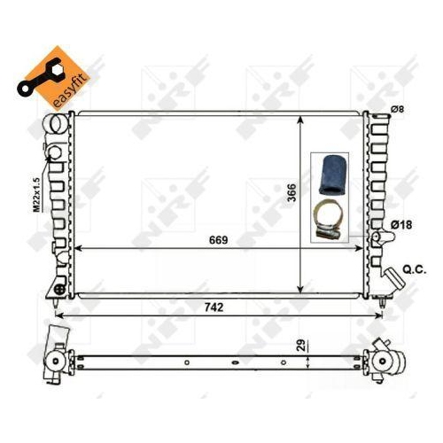 NRF K&uuml;hler, Motork&uuml;hlung EASY FIT 58101
