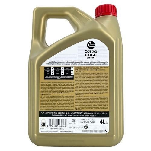 Motor&ouml;l Castrol Edge 5W-40 VW 505 Renault Opel MB 229 Ford Fiat ACEA C3 12 Liter