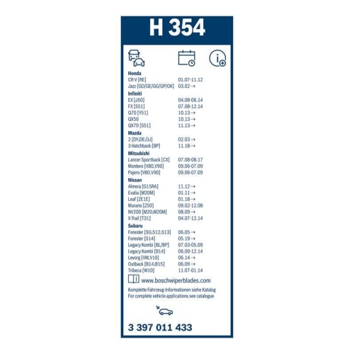 BOSCH Wischblatt Rear 3 397 011 433