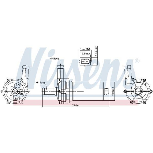 NISSENS Zusatzwasserpumpe (K&uuml;hlwasserkreislauf) 831082