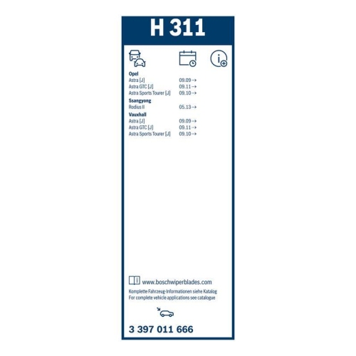BOSCH Wischblatt Rear 3 397 011 666