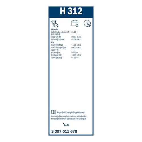 BOSCH Wischblatt Rear 3 397 011 678